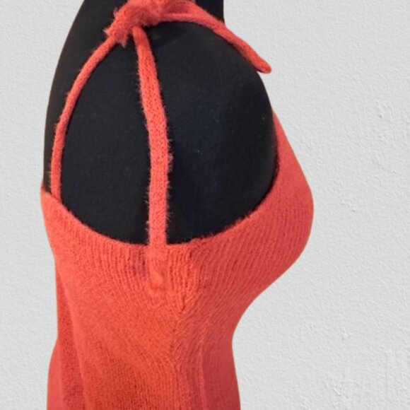 Red Midi Shoulder Tie Sweater Dress - Picture 10 of 15